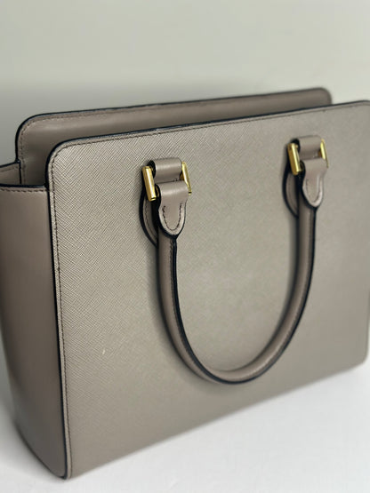 Pre-owned Prada grey Saffiano leather small top handle tote