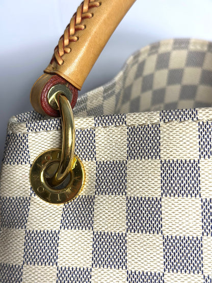 Pre-owned Louis Vuitton Damier Azur Artsy MM shoulder tote