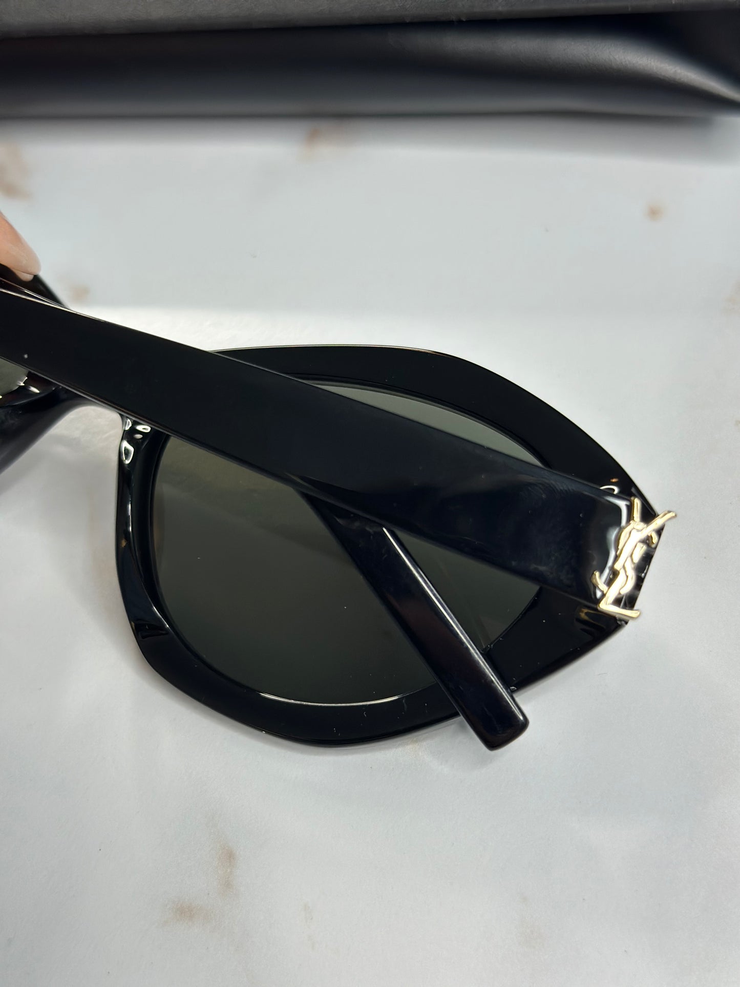 Pre-owned Saint Laurent logo geometric frame sunglasses