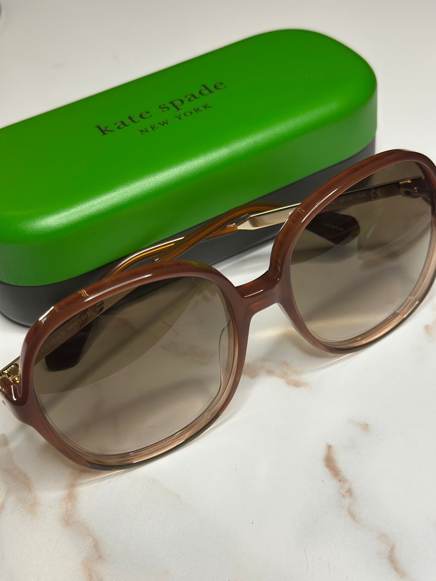Pre-owned Kate Spade oversized brown round sunglasses