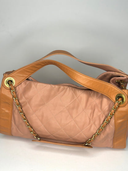 Pre-owned Chanel Matelasse Lambskin 2-Way bicolor Shoulder Bag