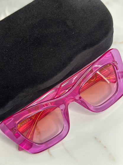 Pre-owned Gucci hot pink interlocking logo sunglasses