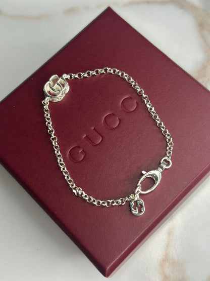 Pre-owned Gucci GG silver bracelet