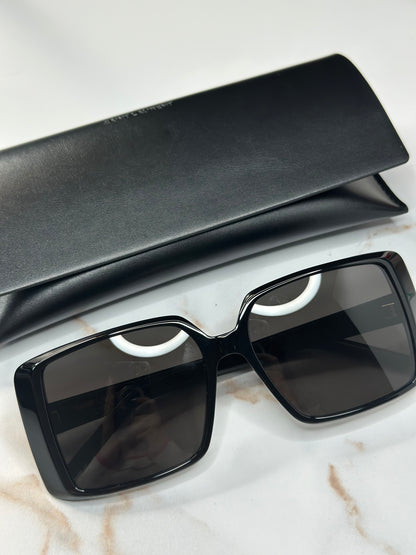 Pre-owned Saint Laurent 51MM black geometric sunglasses