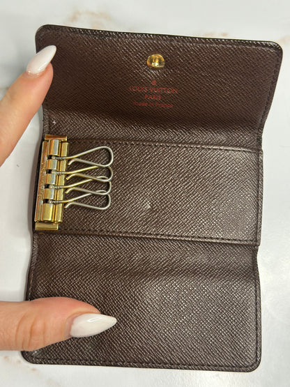 Pre-owned Louis Vuitton Damier ebene multi cles four key holder