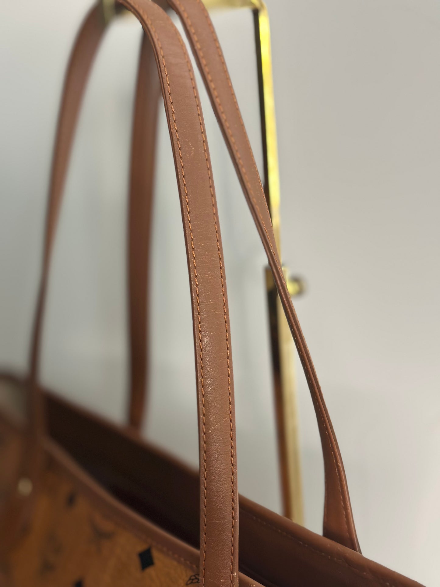 Pre-owned MCM Cognac monogram tote bag