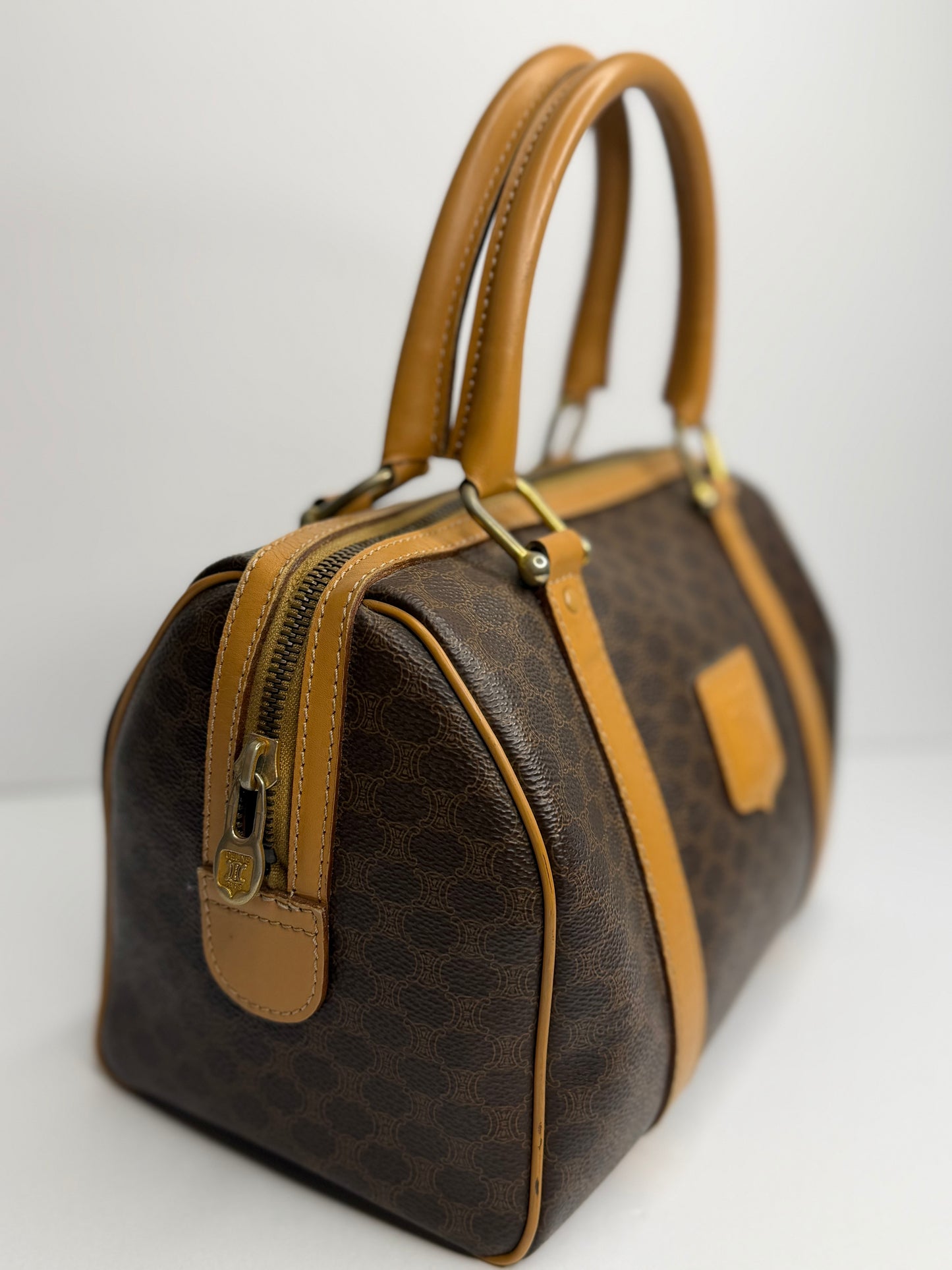 Pre-owned Celine Macadam canvas  Mini Boston bag