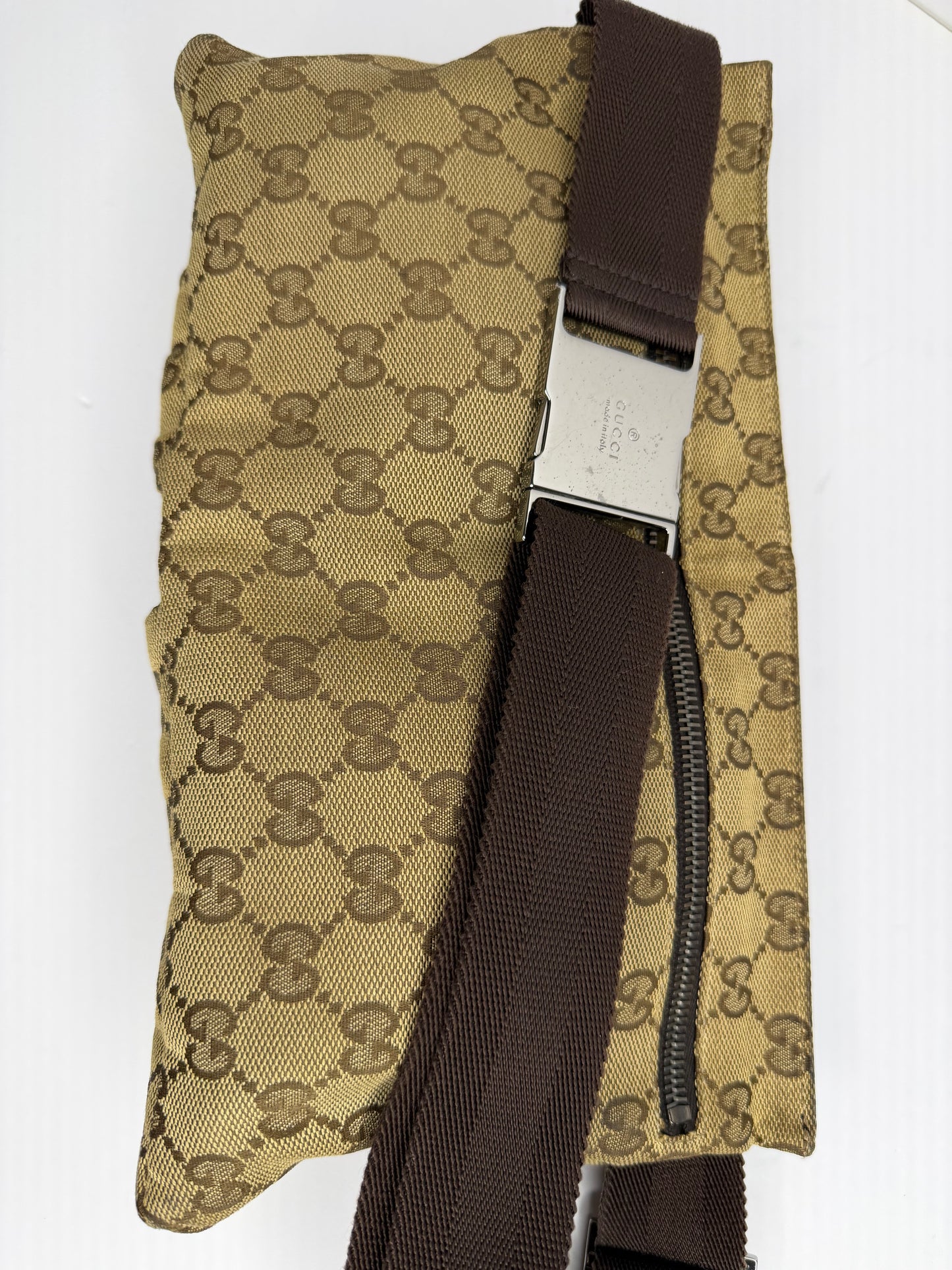 Pre-owned Gucci GG vintage double pocket belt bag