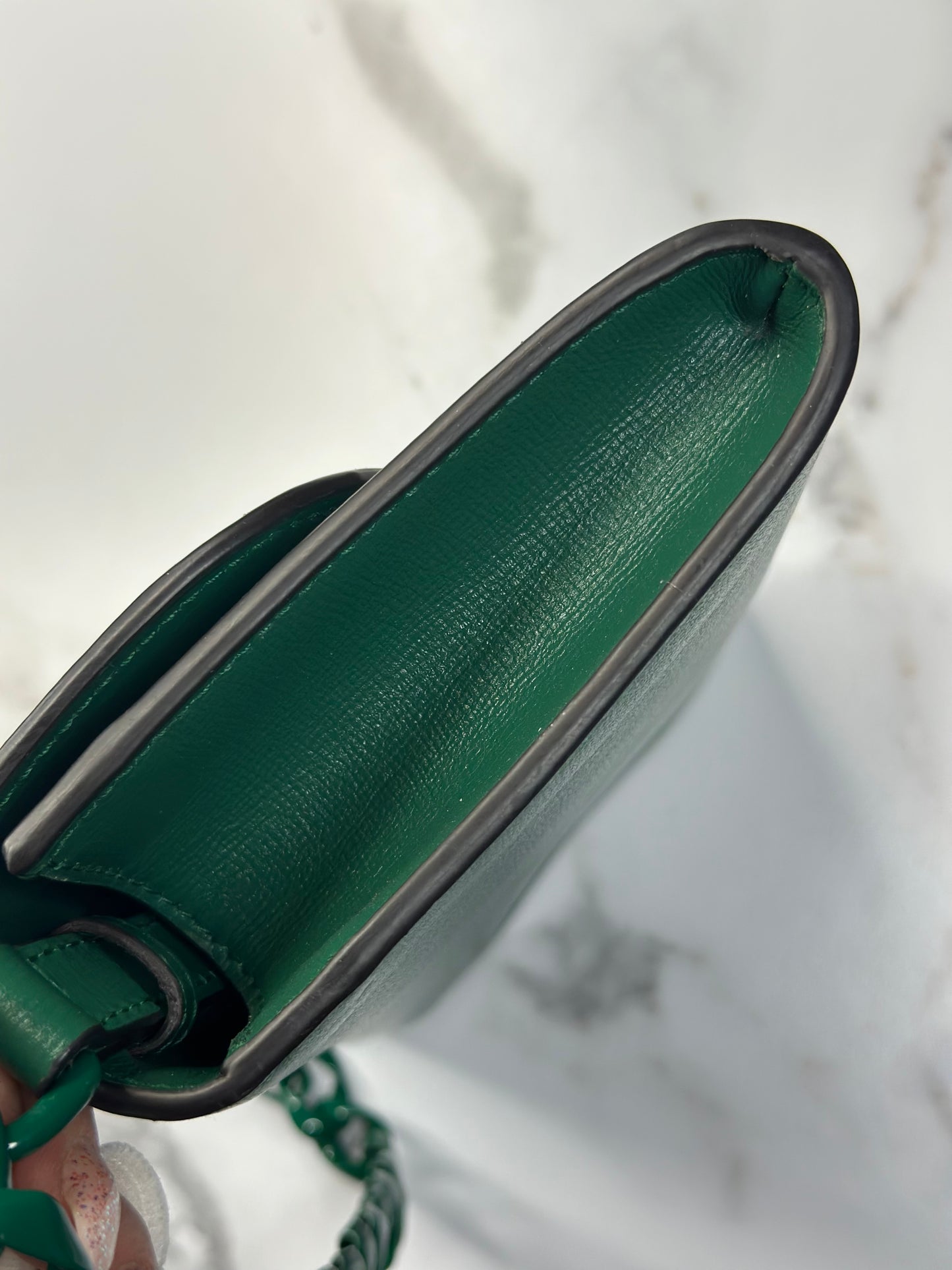 Pre-owned Gucci Emerald Green 1955 Mini Horsebit Bag w/ Web Strap