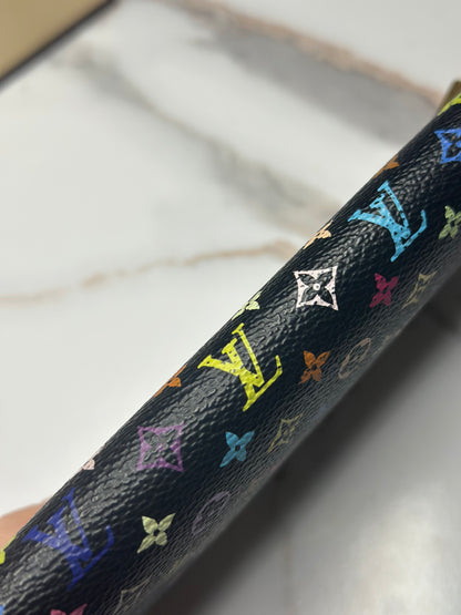 Pre-owned Louis Vuitton x Takashi, Murakami Vintage Multicolore Porte-Tresor International Wallet in Black