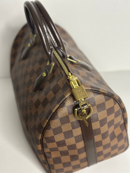 Pre-owned Louis Vuitton Damier Ebene Canvas speedy 30 bandolier crossbody