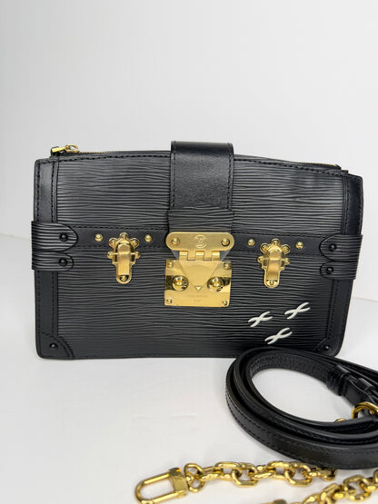 Pre-owned Louis Vuitton Trunk Clutch in black Epi leather with gold-tone hardware crossbody