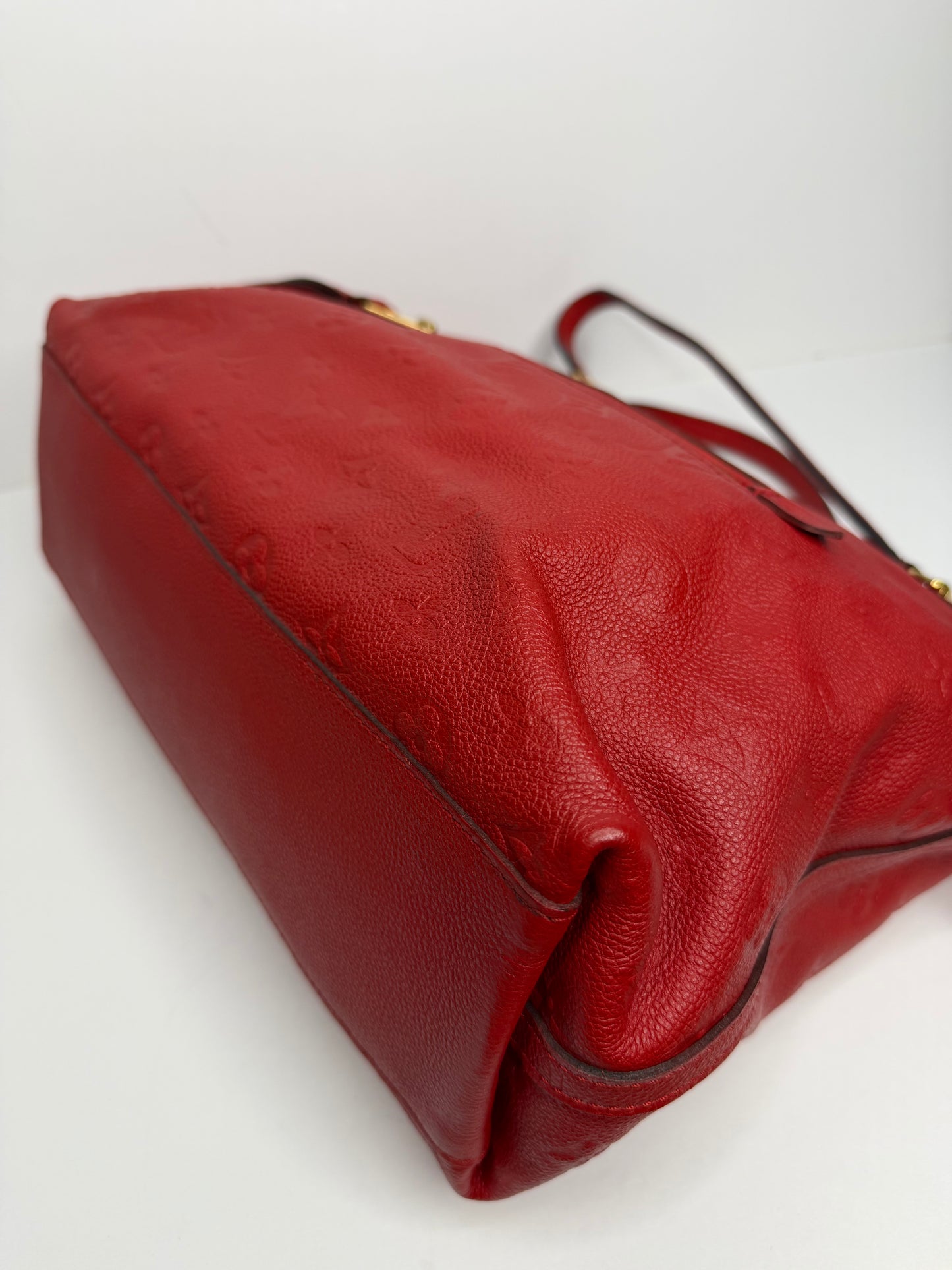 Pre-owned Louis Vuitton Red Empriente Leather Bastille tote