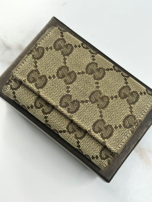 Pre-owned Gucci GG Canvas brown card case