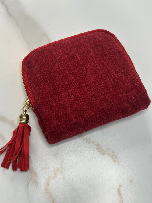 Red jewelry pouch