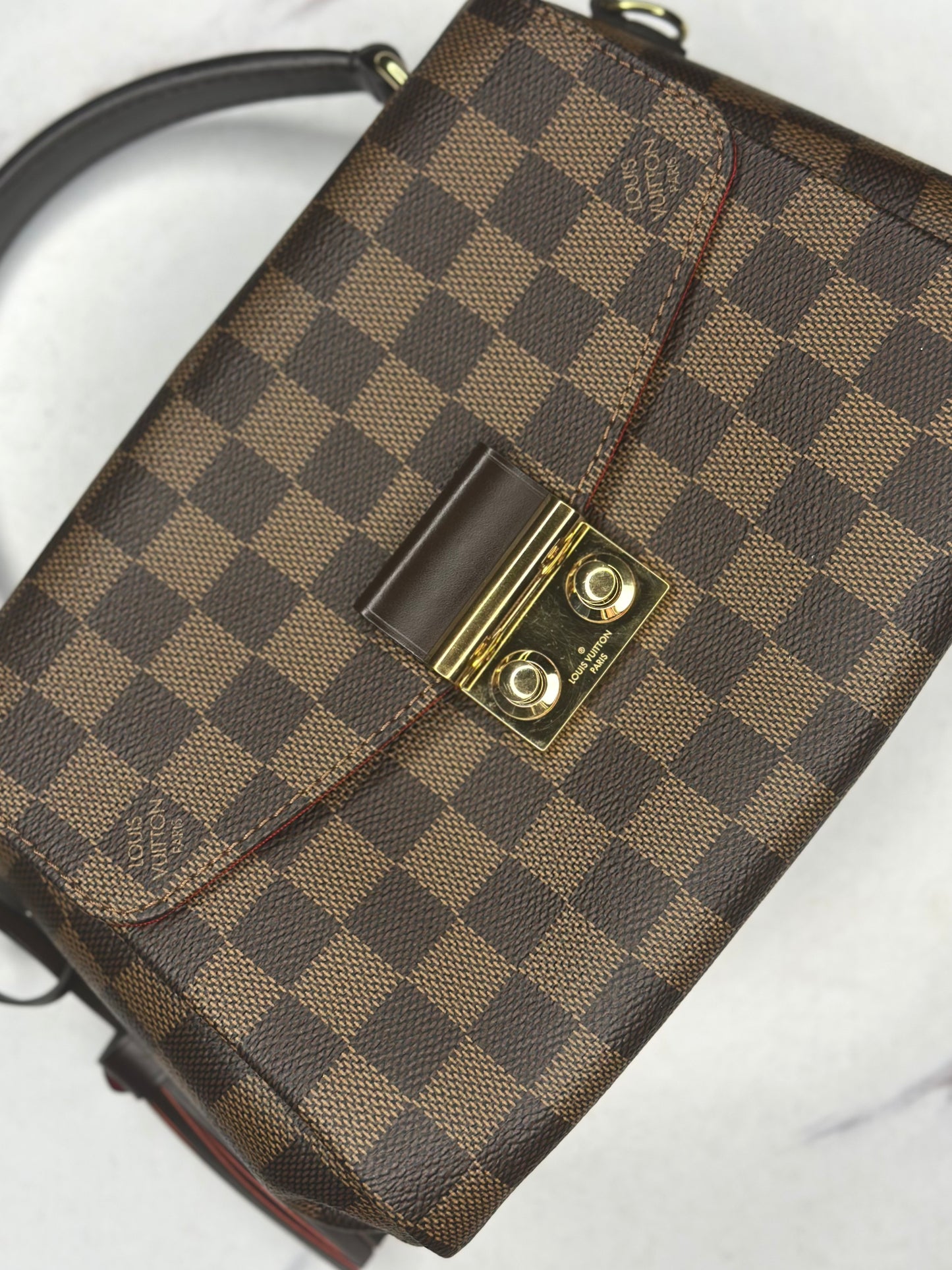 Pre-owned Louis Vuitton Damier Ebene croisette crossbody