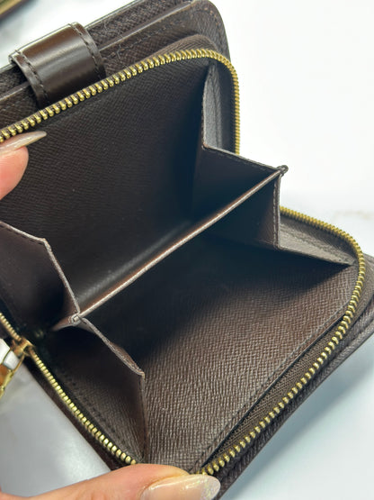 Pre-owned Louis Vuitton Damier ebene canvas compact wallet