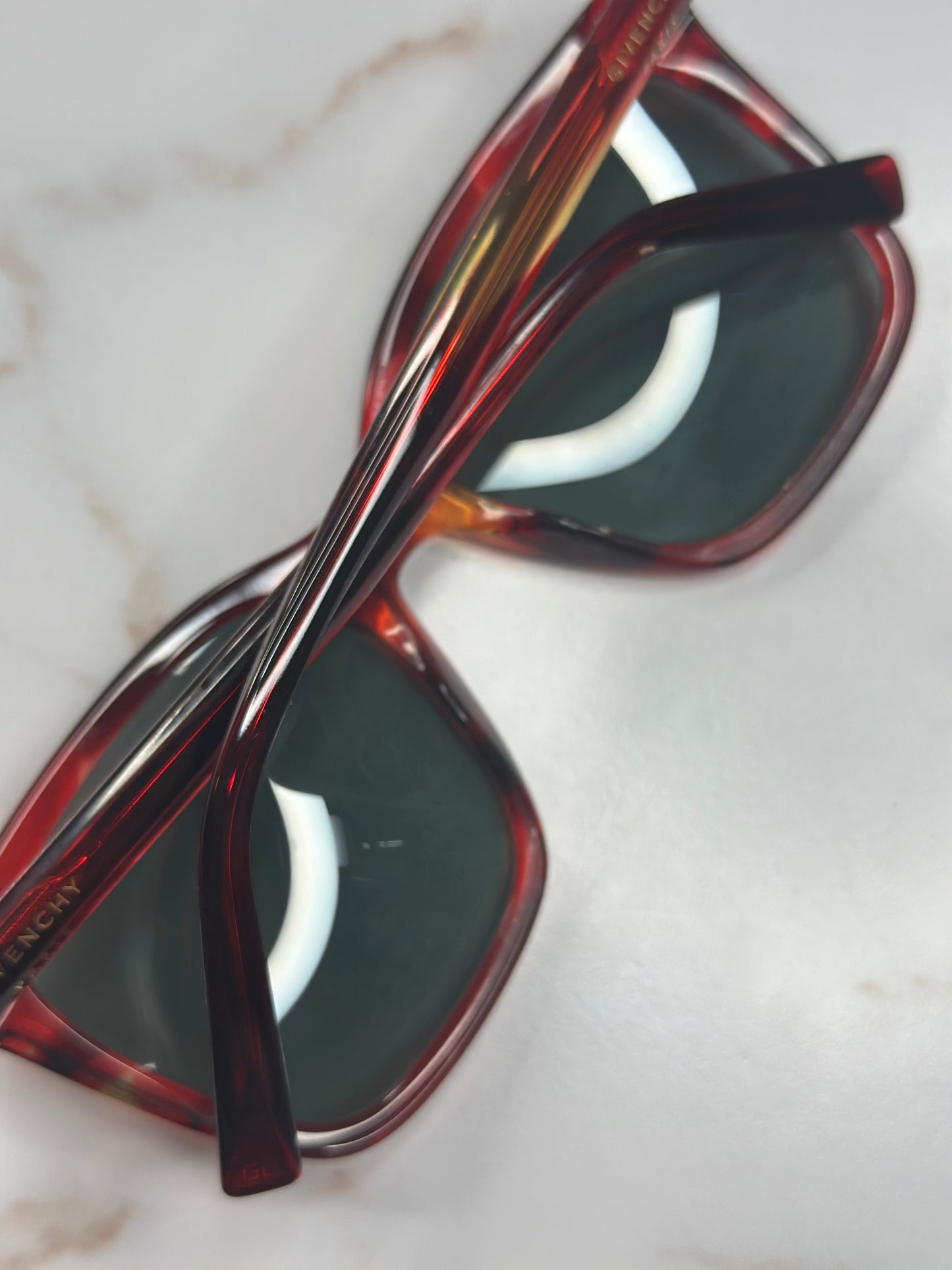 Pre-owned Givenchy red tortoise sunglasses