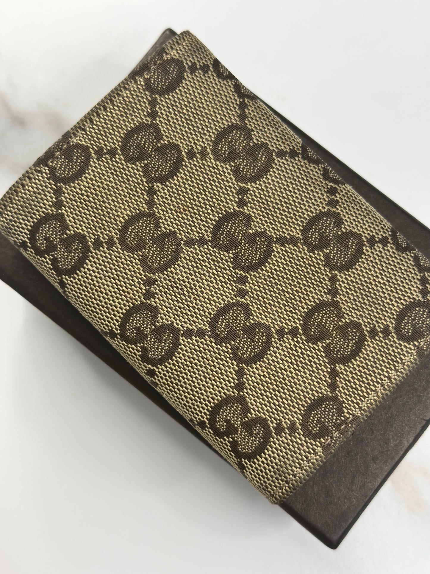 Pre-owned Gucci GG Canvas brown card case