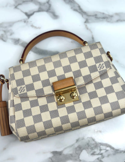 Pre-owned Louis Vuitton Damier Azur croisette crossbody