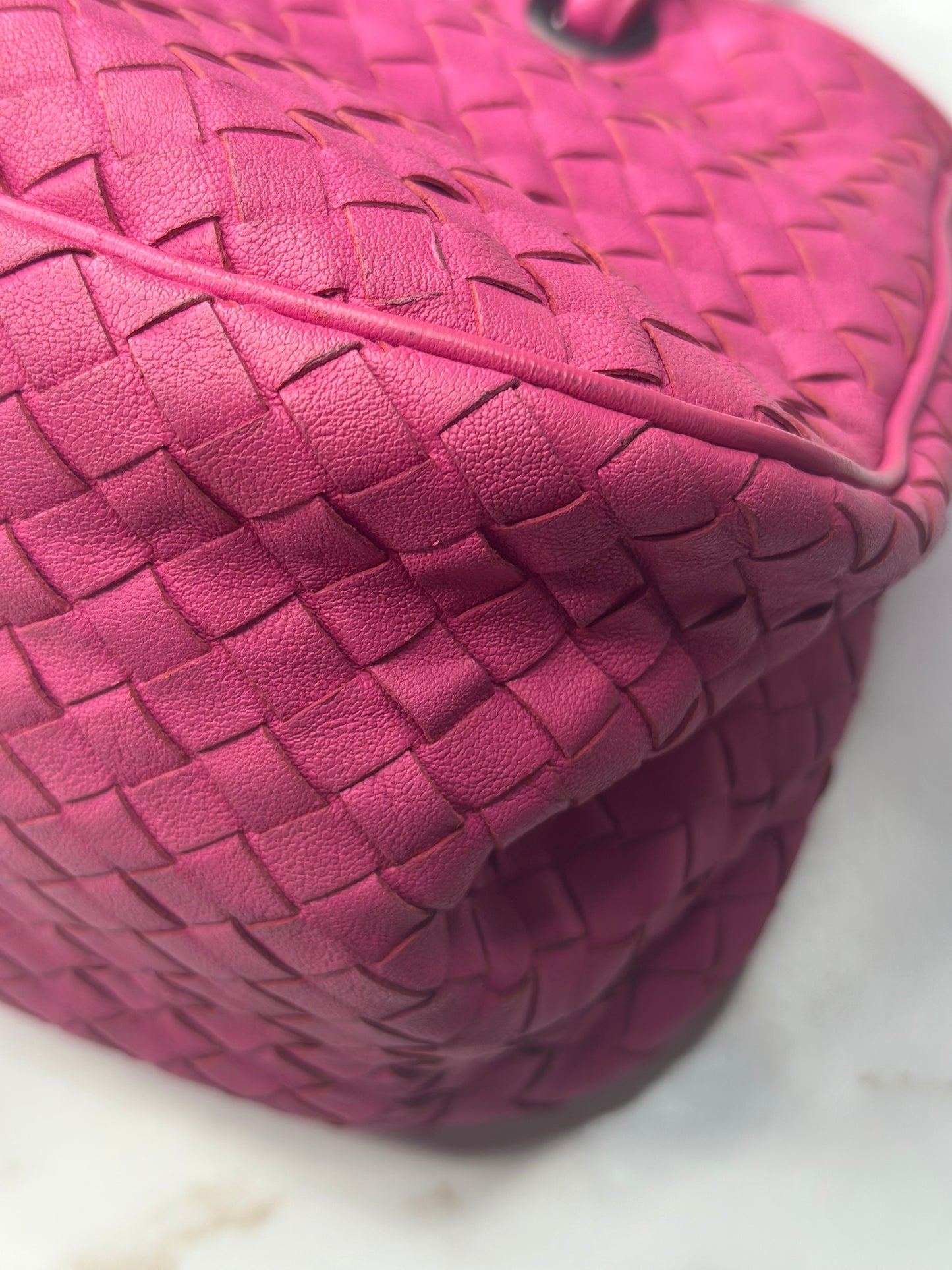 Pre-owned Bottega Veneta Intrecciato Nappa Intrecciato Small Tote Pink Small