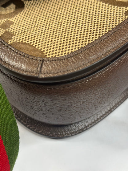 Pre-owned Gucci Bamboo 1947 Top Handle Bag Jumbo GG Canvas Small