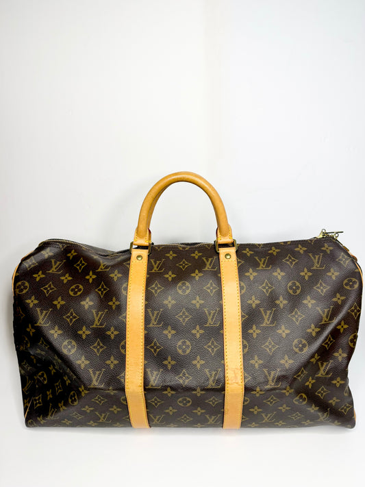 Pre-owned Louis Vuitton monogram canvas keep all 50 duffel