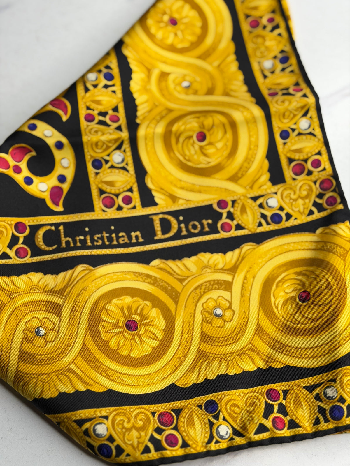Pre-owned Christian Dior, vintage silk scarf