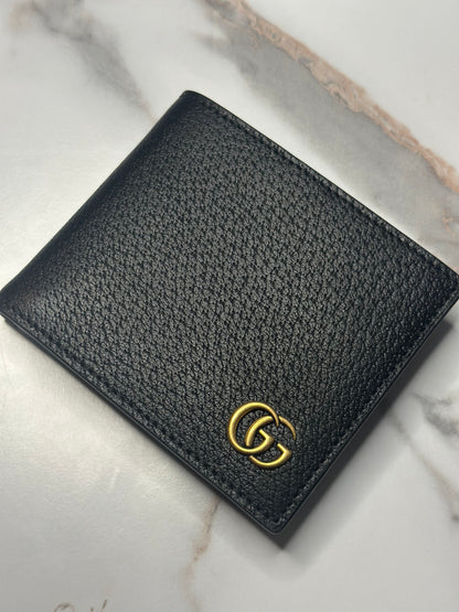 Pre-owned Gucci GG Marmont boar effect leather bi-fold wallet