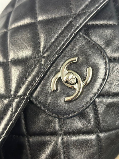 Pre-owned Chanel Easy City Flap black lambskin crossbody