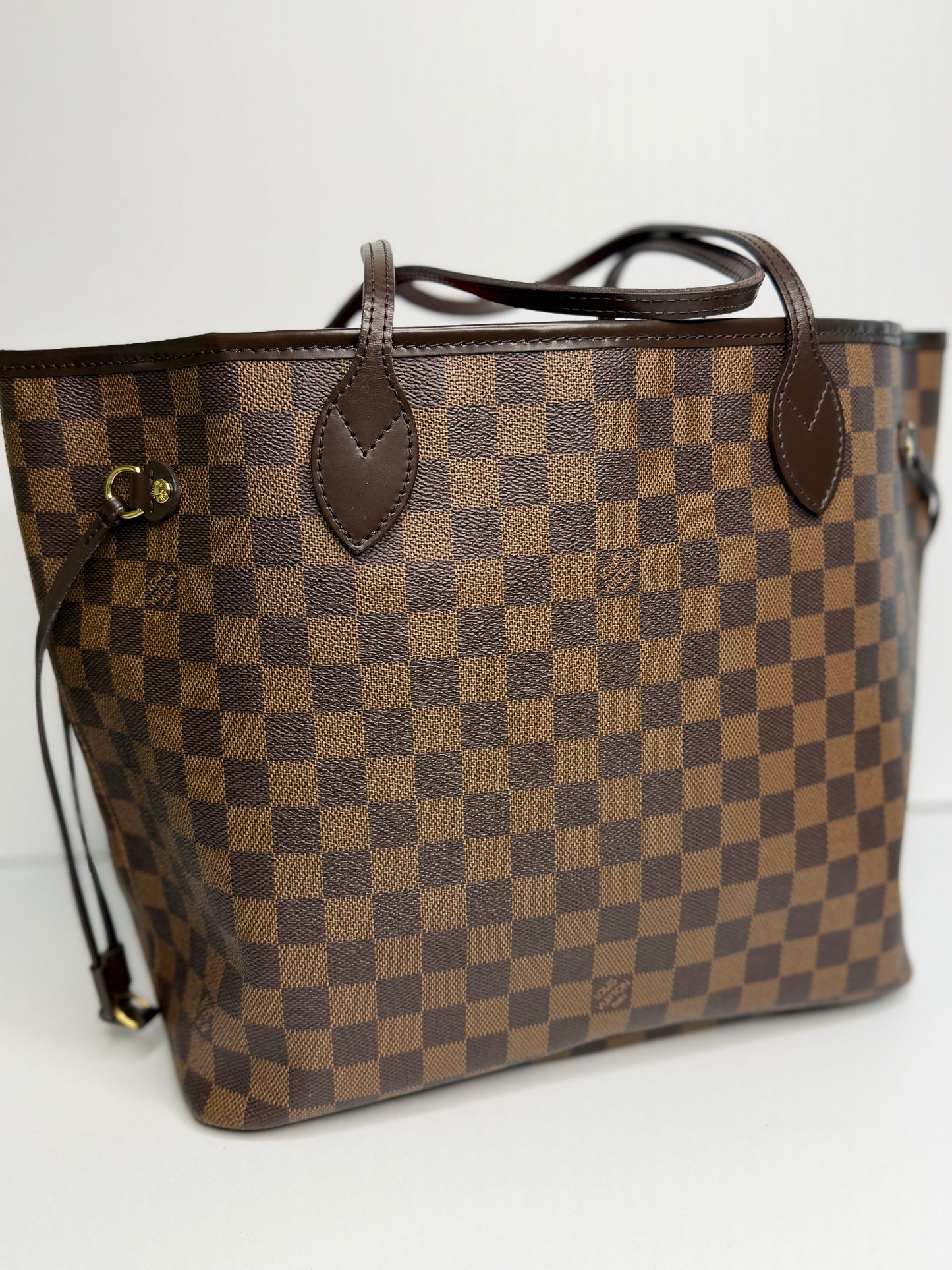 Pre-owned Louis Vuitton Damier Ebene canvas Neverfull MM tote