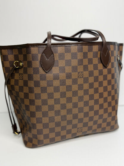 Pre-owned Louis Vuitton Damier Ebene canvas Neverfull MM tote