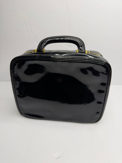 Pre-owned Chanel CC Coco Mark vanity top handle bag in black patent leather