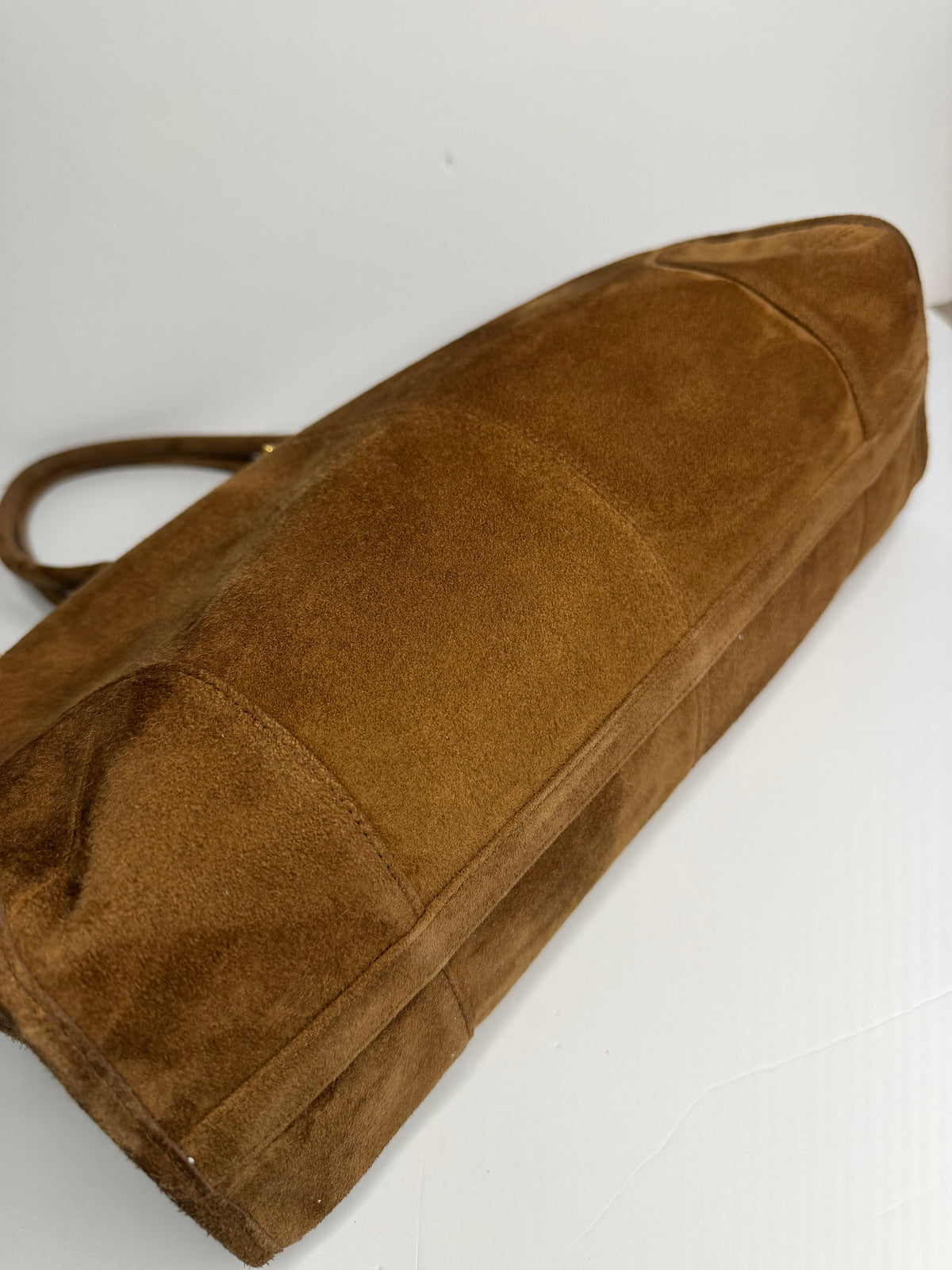Pre-owned Prada Large Bonnie cinnamon suede shoulder bag