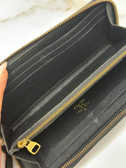 Pre-owned Louis Vuitton black Empriente leather clemence wallet