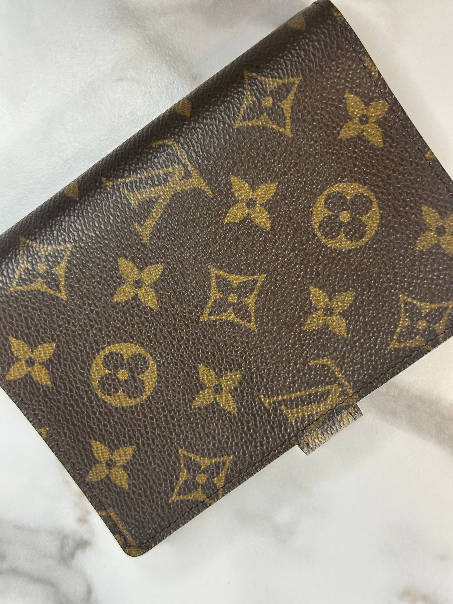 Pre-owned Louis Vuitton monogram canvas agenda PM w/paper CA0031