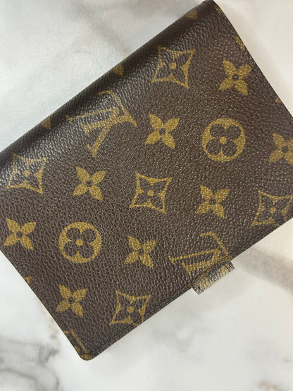 Pre-owned Louis Vuitton monogram canvas agenda PM w/paper CA0031