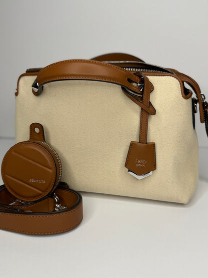 Pre-owned Fendi By The Way Selleria Medium Canvas & Leather Shoulder Bag