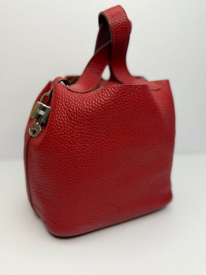 Pre-owned Hermes Red Epsom leather picotin 18 handbag
