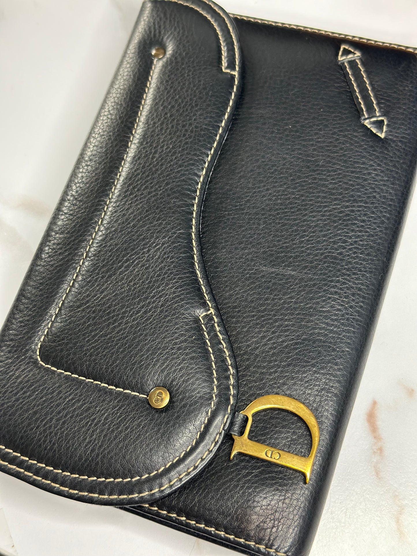 Pre-owned Christian Dior vintage saddle wallet