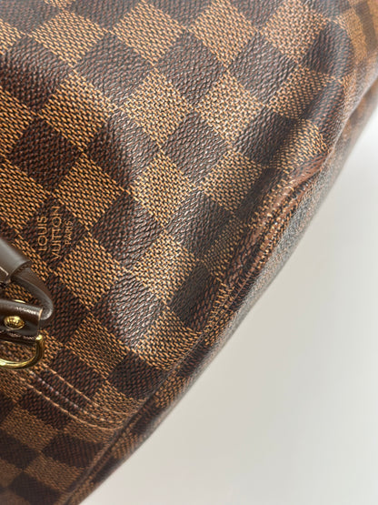 Pre-owned Louis Vuitton Damier Ebene neverfull GM w/pouch tote