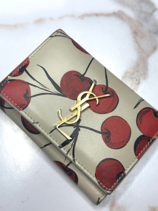 Pre-owned Saint Laurent Monogram Cherry Print Multicles six key holder