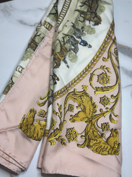 Pre-owned Hermes La Promenade de Longchamps silk scarf