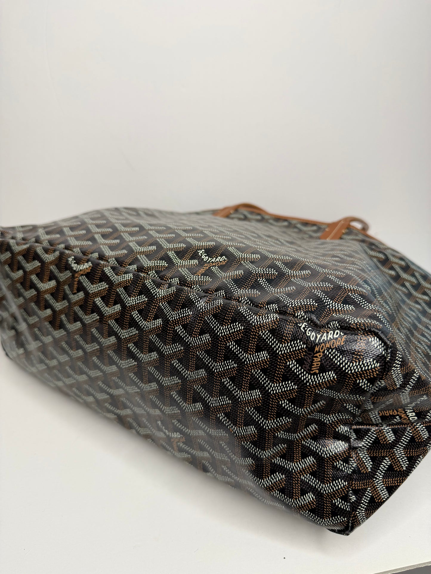 Pre-owned Goyard St. Louis tote PM black goyardine canvas