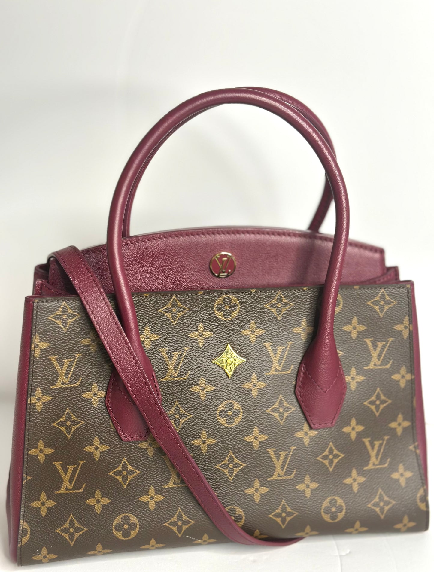 Pre-owned Louis Vuitton Florine Monogram Canvas Shoulder Bag Burgundy
