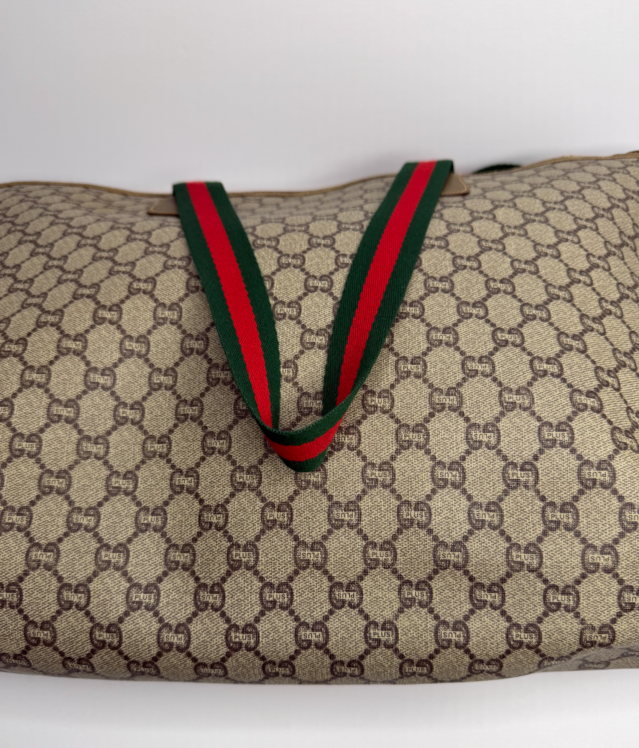 Pre-owned Gucci vintage GG supreme Canvas Sherry line weekender tote