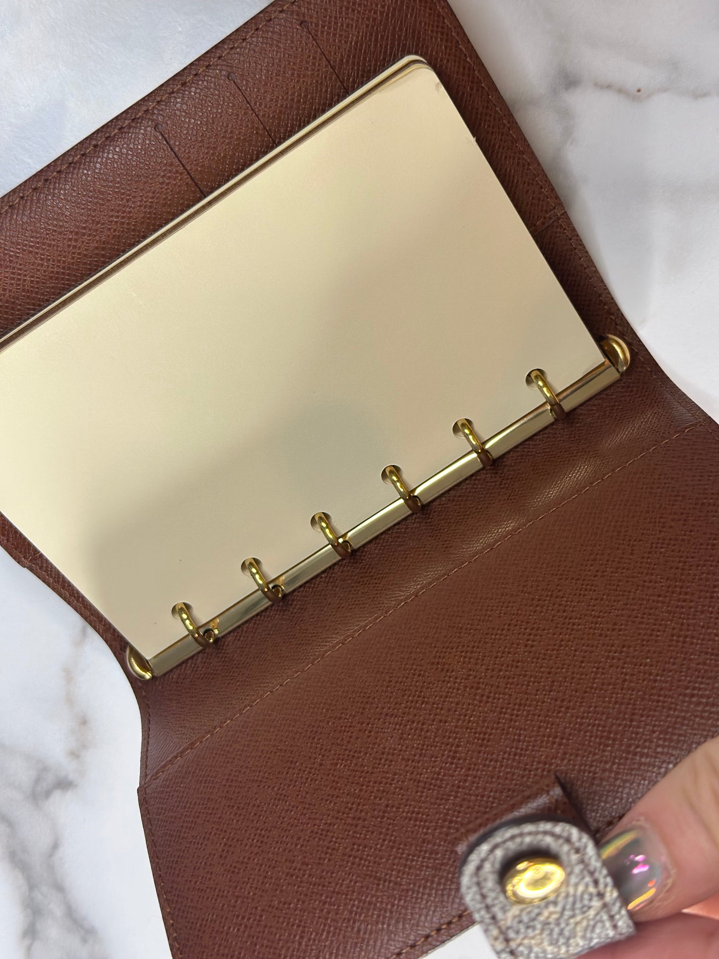 Pre-owned Louis Vuitton monogram canvas agenda PM w/paper CA0031