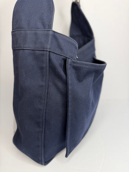 Pre-owned Hermes Navy Canvas Marwari GM shoulder bag