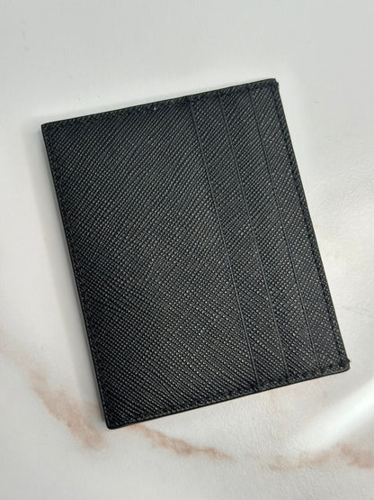 Pre-owned Prada black Saffiano leather cardholder