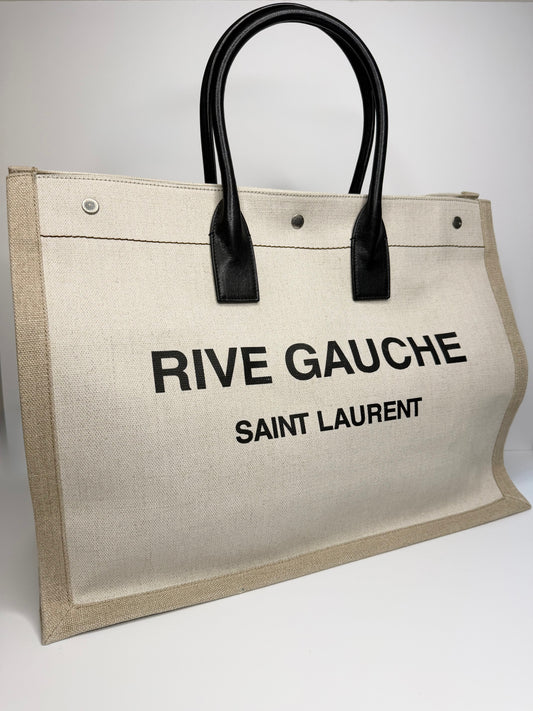 Saint Laurent Rive Gauche Canvas Tote Bag